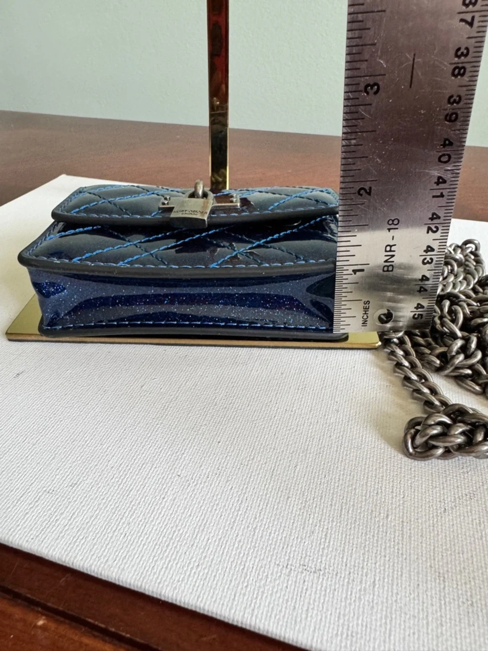 Kurt Geiger London Micro Braxton  Quilted Mini Shoulder Bag in Navy Blue,NWOT - Picture 4 of 10